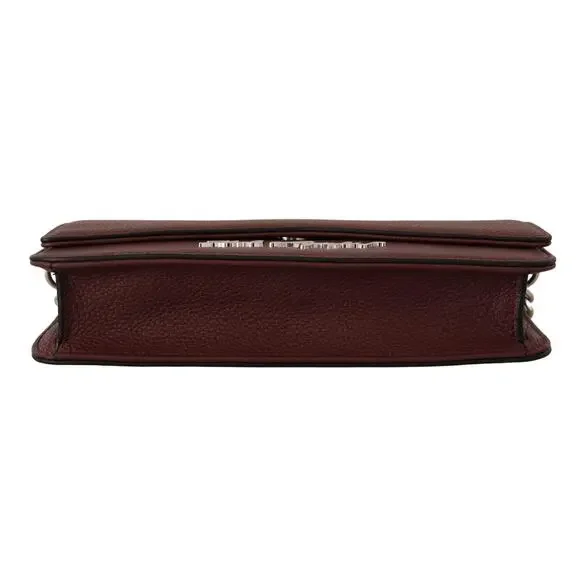 Karl Lagerfeld Elegant Wine Leather Evening Clutch - Picture 4 of 8